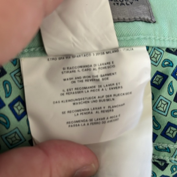 Etro Ponyhair Tag Cotton Mint Branded Leather Straight Leg Denim Jeans - Picture 13 of 15